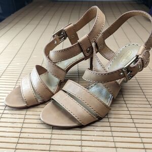 Coach "Rapture" Open Toe criss cross brown leather strap Slingback Sandal Shoe S